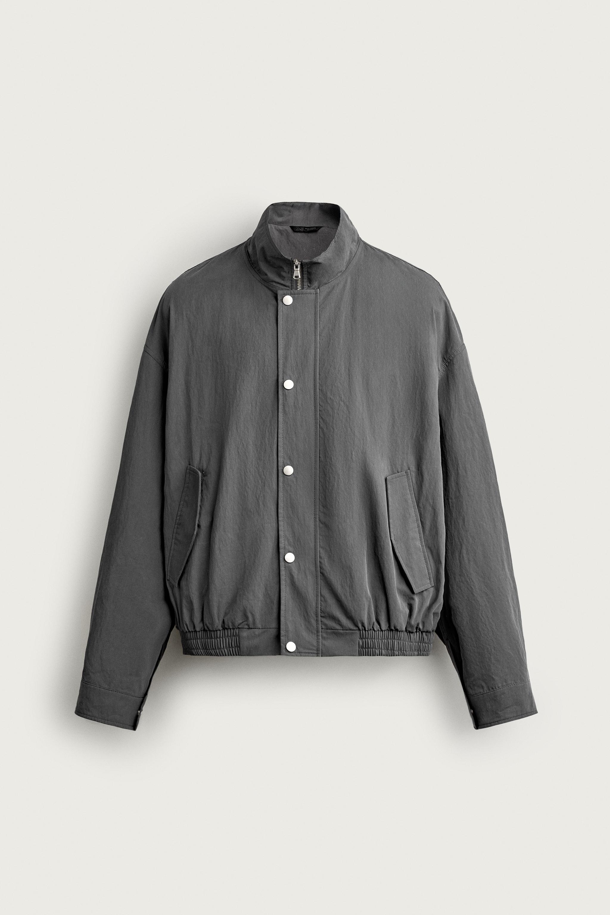 クロップドフィット テクニカルジャケット - ブルー/グレー | ZARA