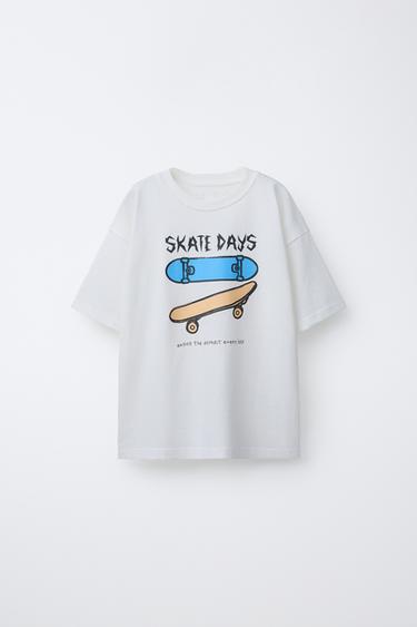 PRINTED SKATE T-SHIRT - White by Zara - Image 0