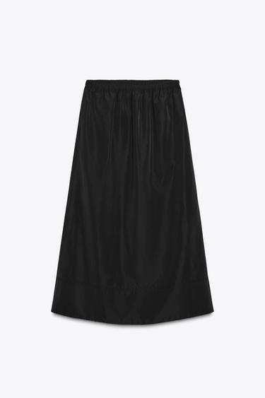 ZW COLLECTION TECHNICAL EFFECT MIDI SKIRT - Black by Zara - Image 6