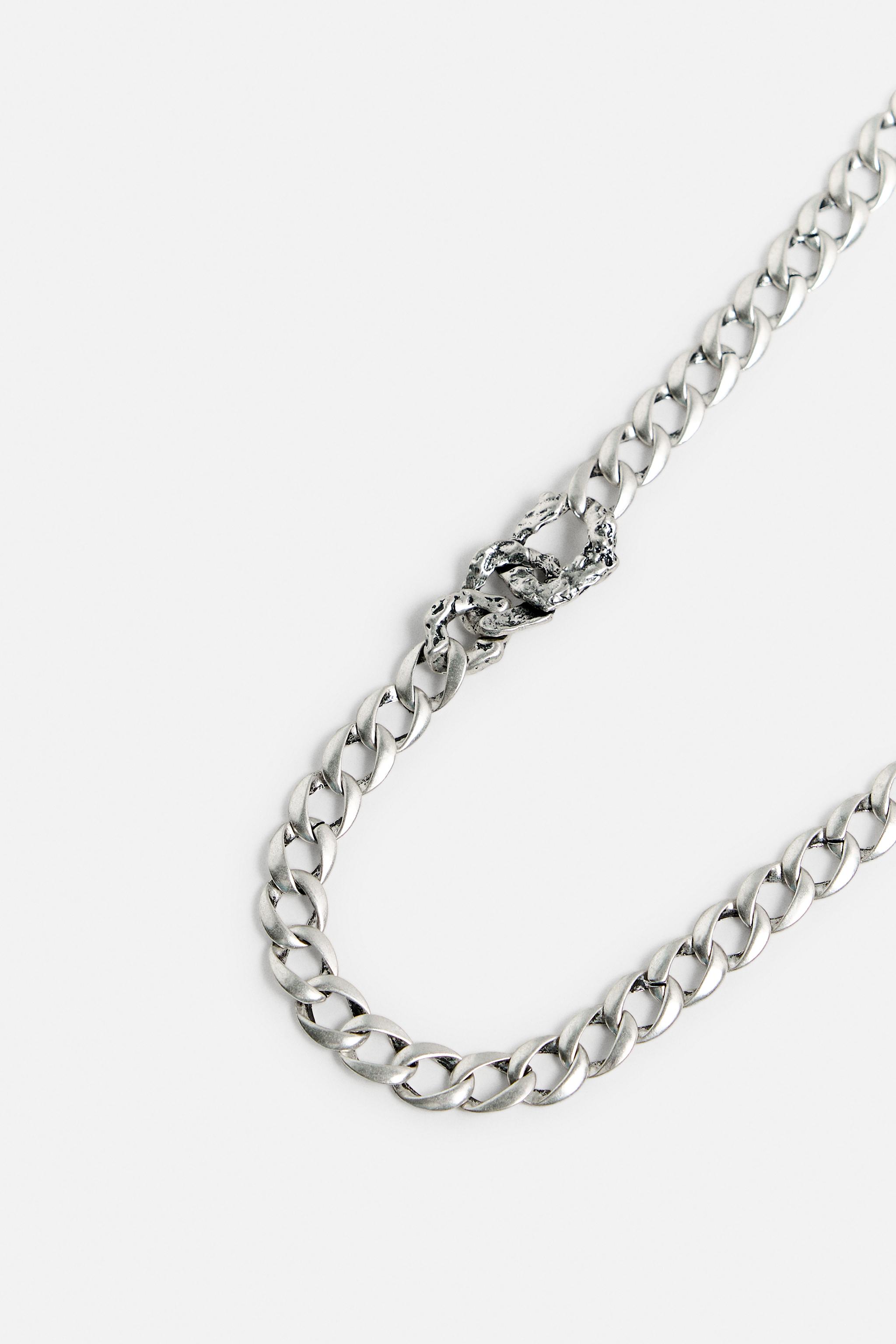 METAL LINK CHAIN NECKLACE - Silver | ZARA United States