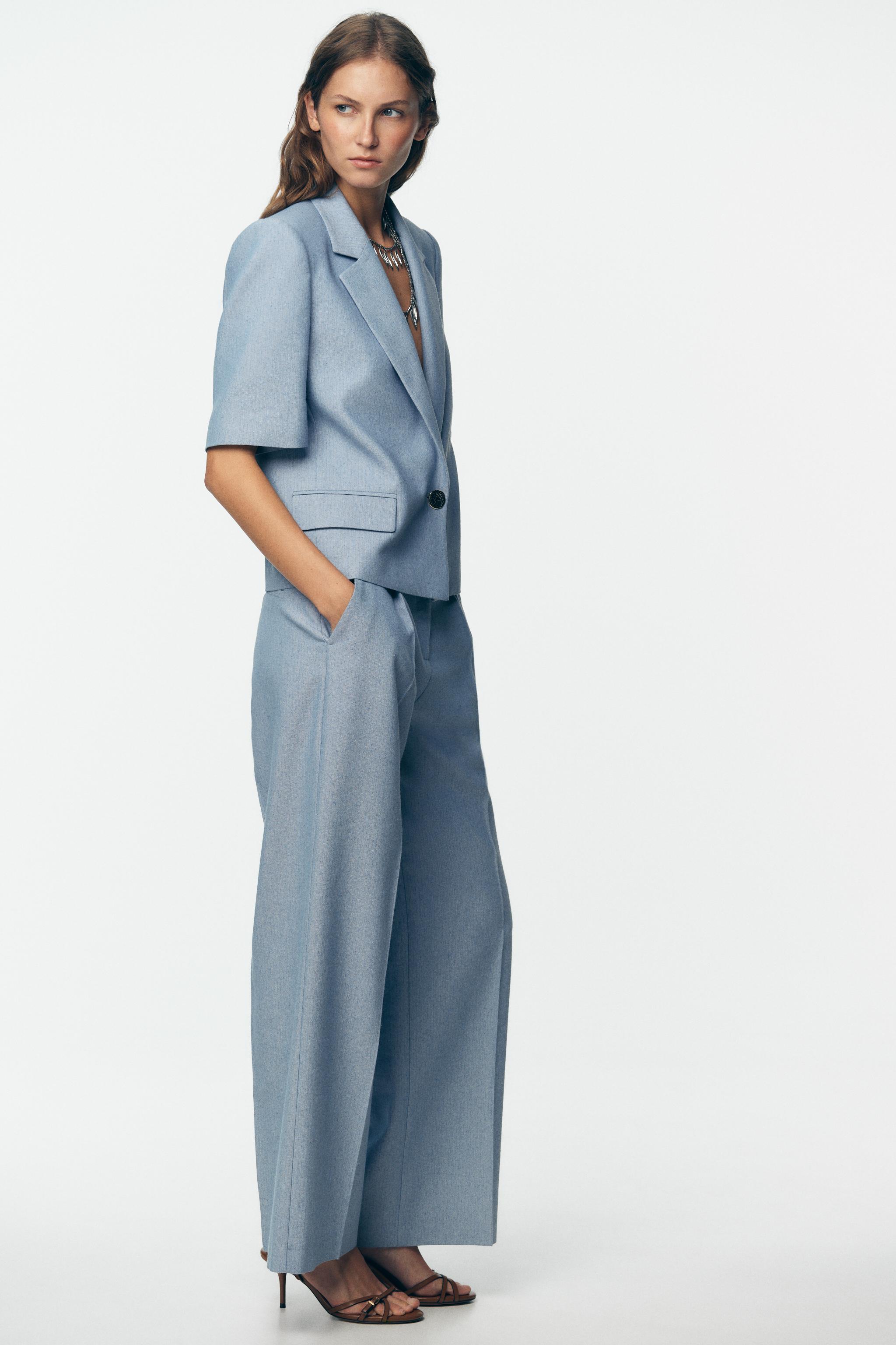 パンツ SIMPLE PROJECT PLEATED STRAIGHT LEG PANT PLEATED STRAIGHT LEG PANTS - Blue | ZARA United States