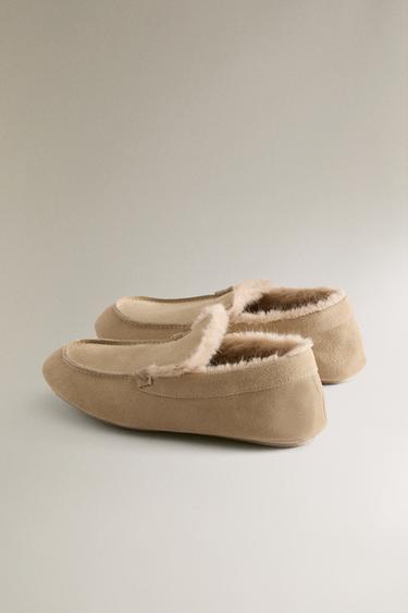 MOCASSIN CUIR CHAUD - Marron sable de Zara - Image 3