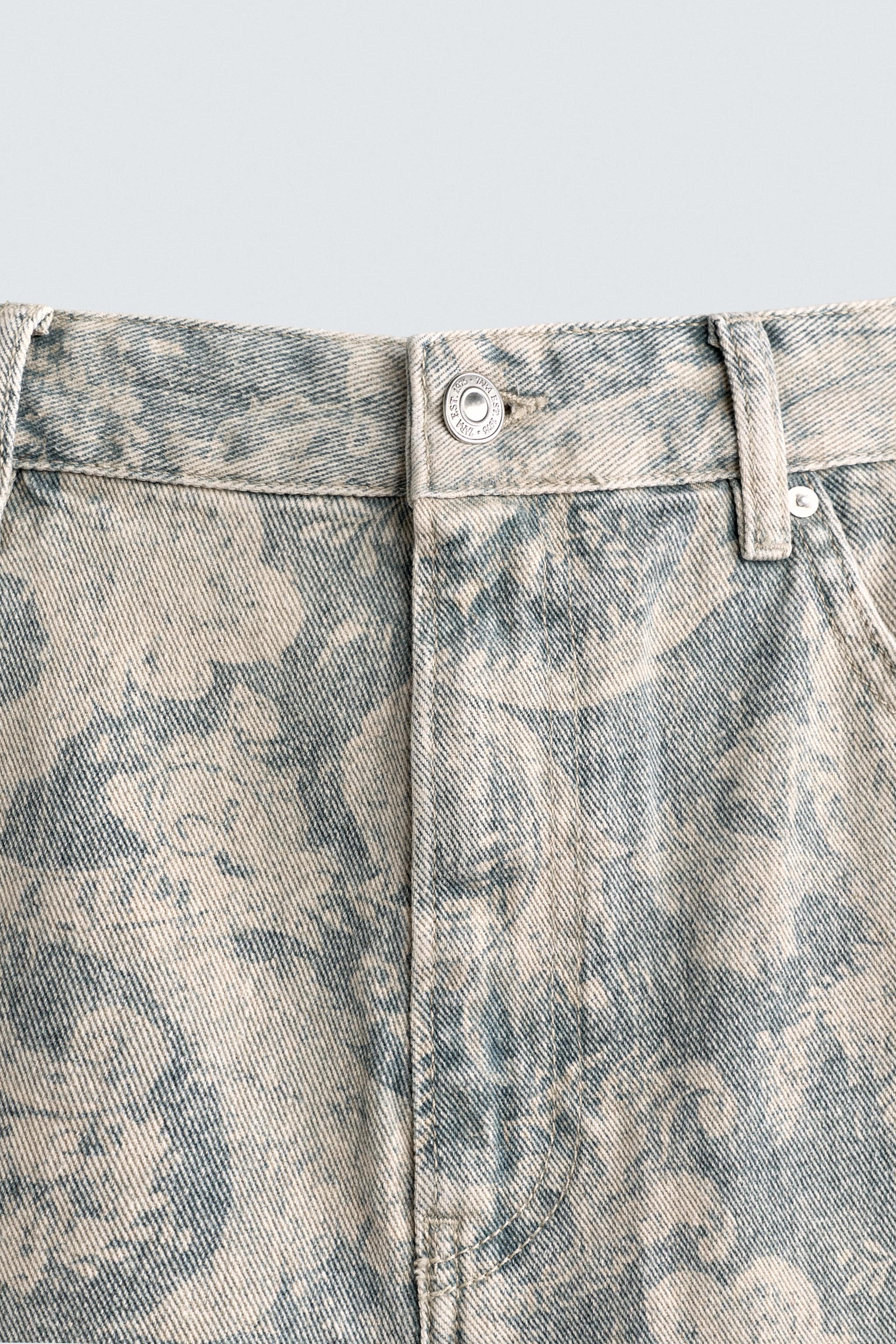 Zara ŞAL DESENLİ BAGGY FIT BERMUDA görsel 8