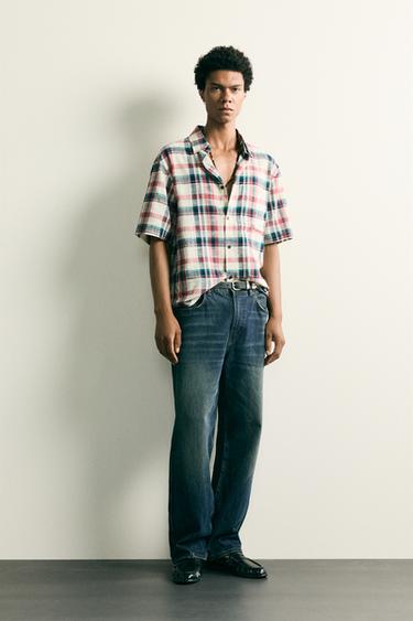 RELAXED FIT TEXTURED CHECK SHIRT - Multicoloured by Zara