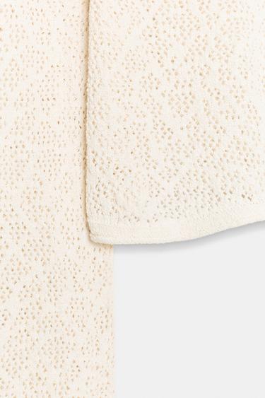 POINTELLE KNIT CROP TOP - Ecru by Zara - Image 4