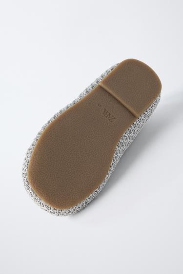 METALLIC CROCHET BALLET FLATS - Silver by Zara - Image 6