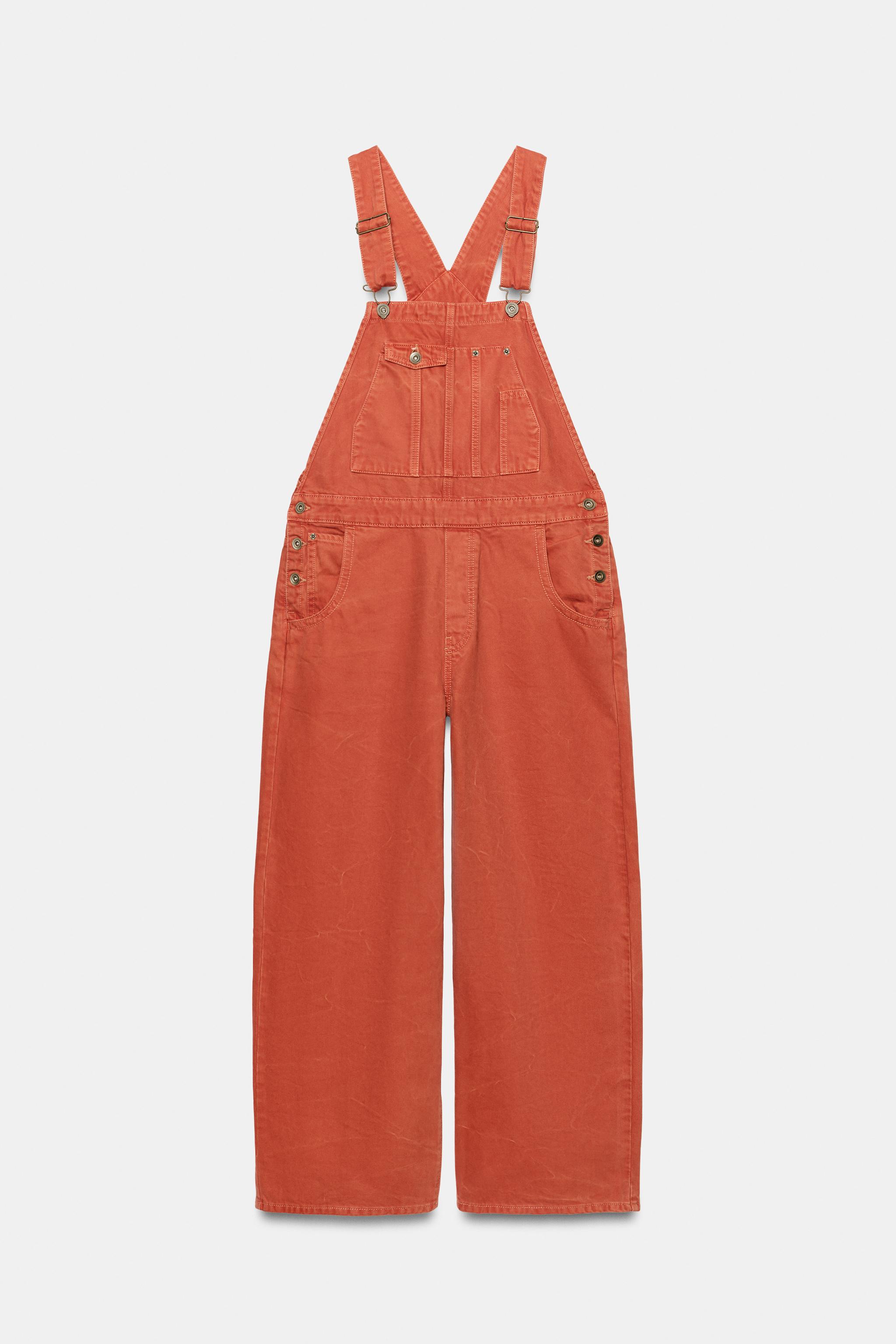 Zara FRUIT OF THE LOOM™ DENIM SALOPET görsel 3