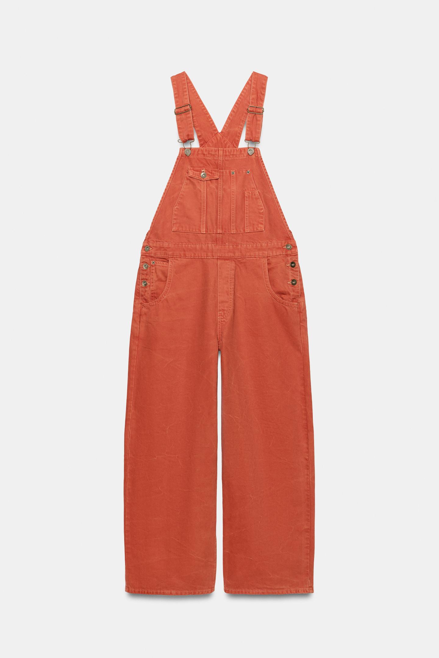 Женский комбинезон Zara Fruit OF the Loom™ Denim Overalls, цвет: Красный / Оранжевый