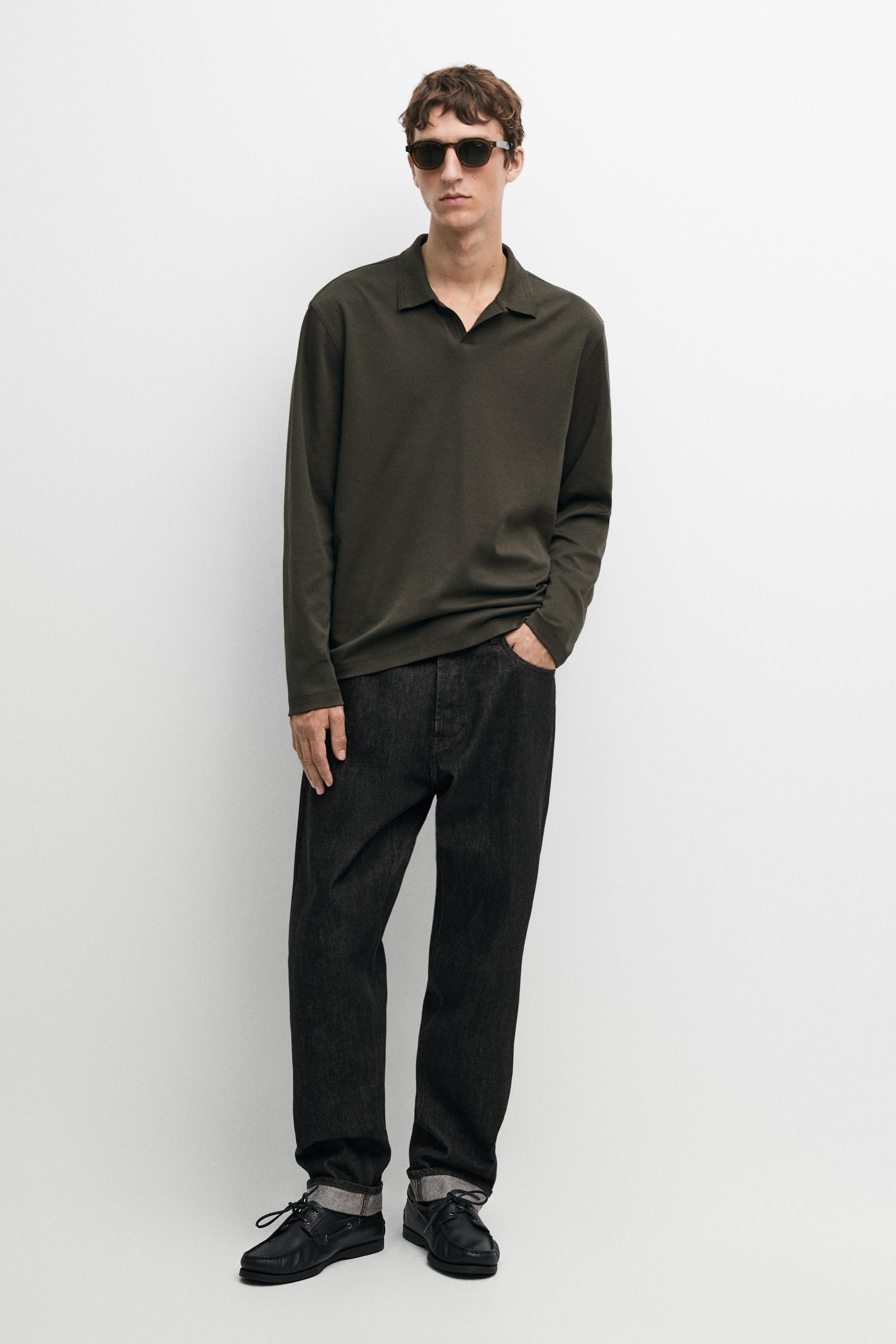 100% cotton long sleeve polo shirt