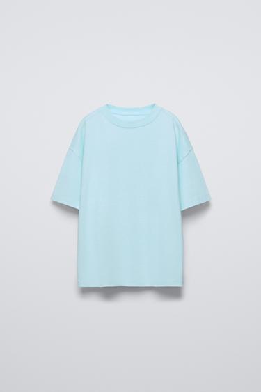 Zara MEDIUM WEIGHT T-SHIRT - LIGHT BLUE