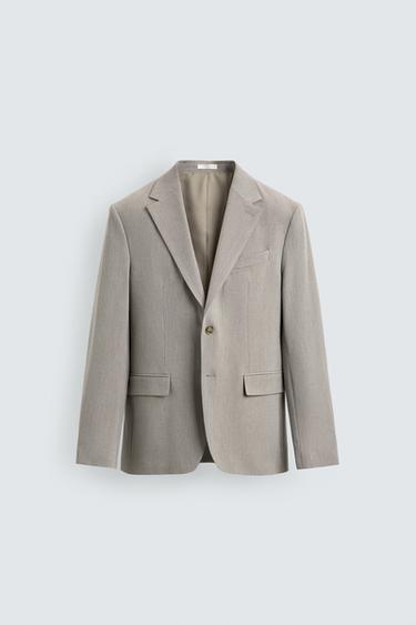 REGULAR FIT TEXTURED SUIT BLAZER - Beige by Zara
