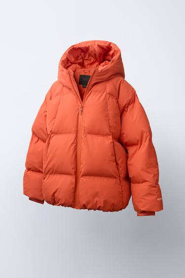 WATER-REPELLENT HOODED PADDED JACKET - Orange by Zara