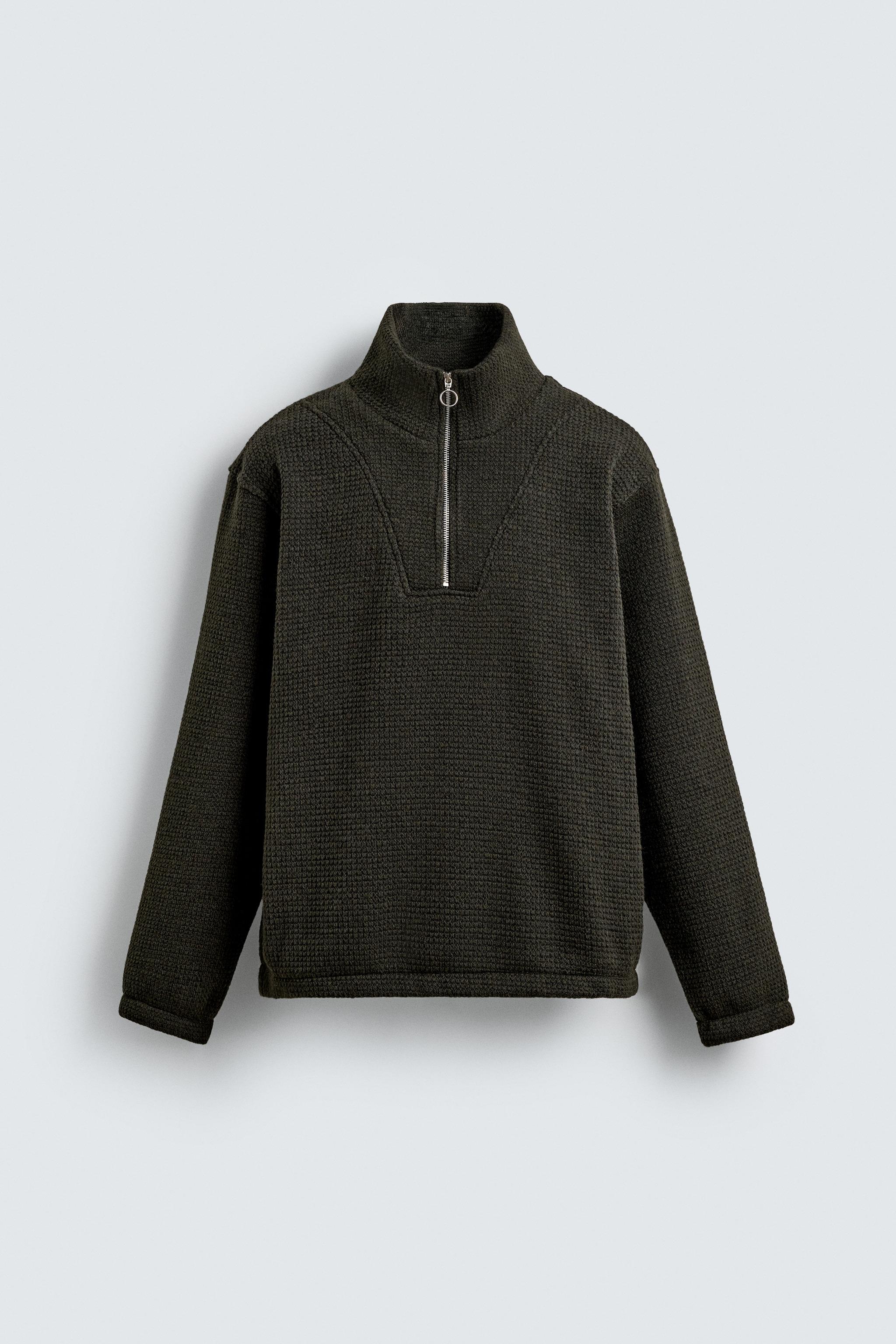 TEXTURED QUARTER-ZIP SWEATSHIRT