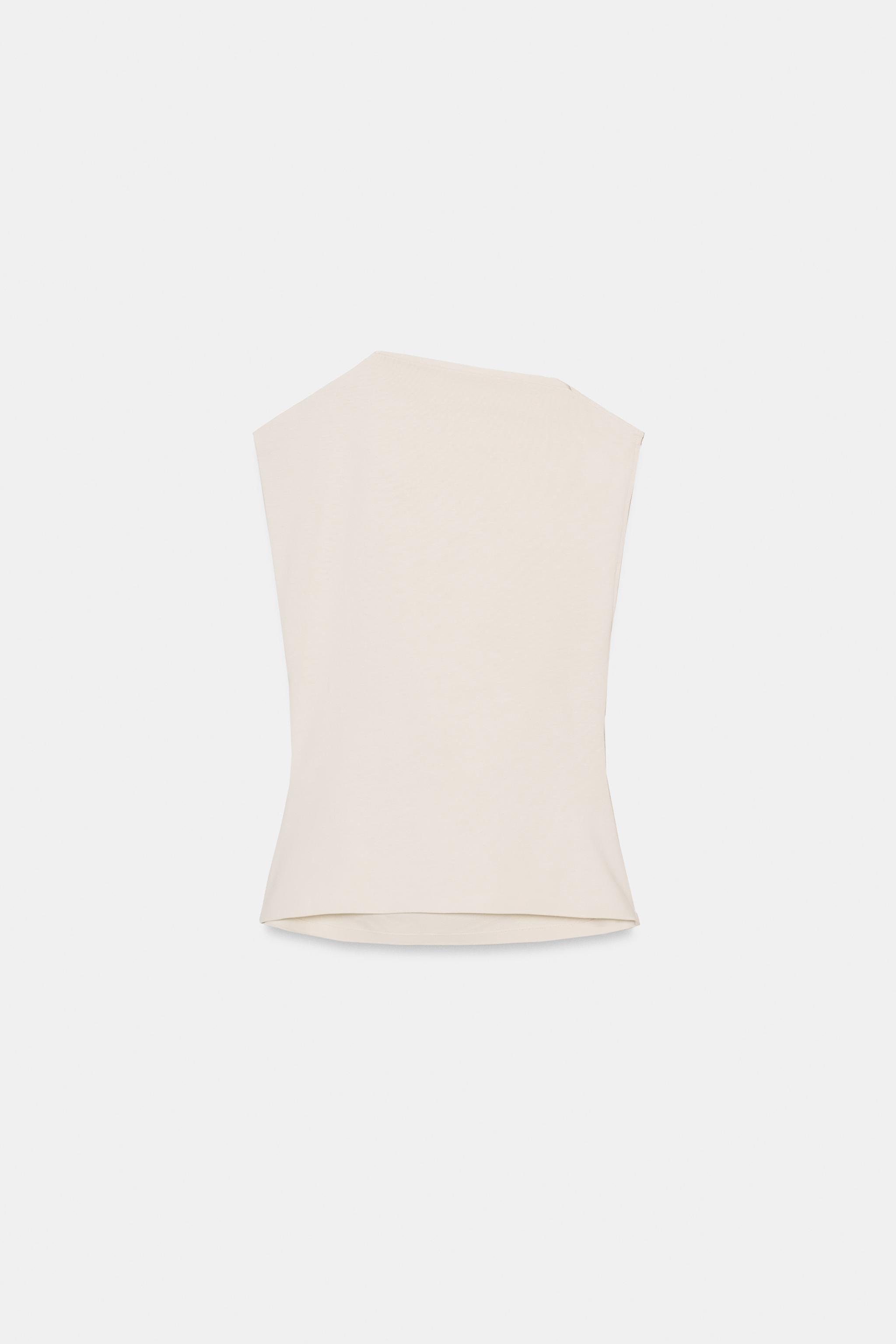 DRAPED COTTON TOP - Black | ZARA United States