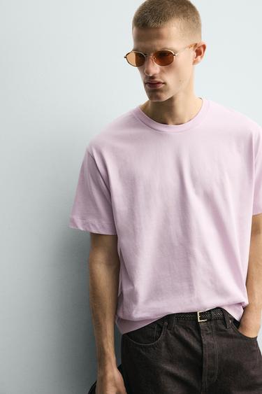 T-SHIRT WITH CONTRAST EMBROIDERY AND PRINT - lavender-white by Zara - Image 5