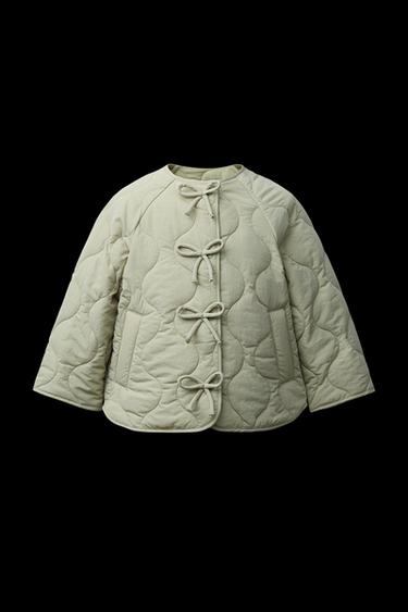 Zara BOW PADDED JACKET - Light green - Image 0