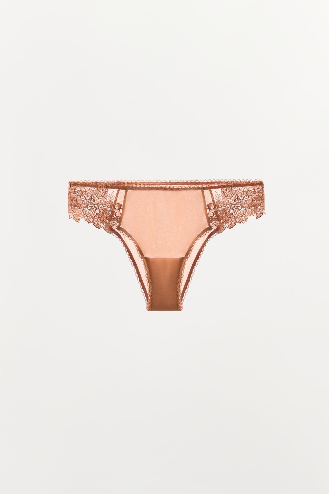 MESH LACE PANTIES — Brick