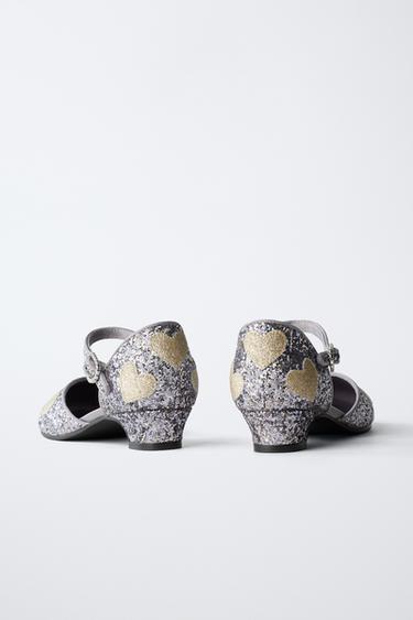 CHAUSSURES À TALONS BRILLANTES CŒURS - Argent de Zara - Image 4