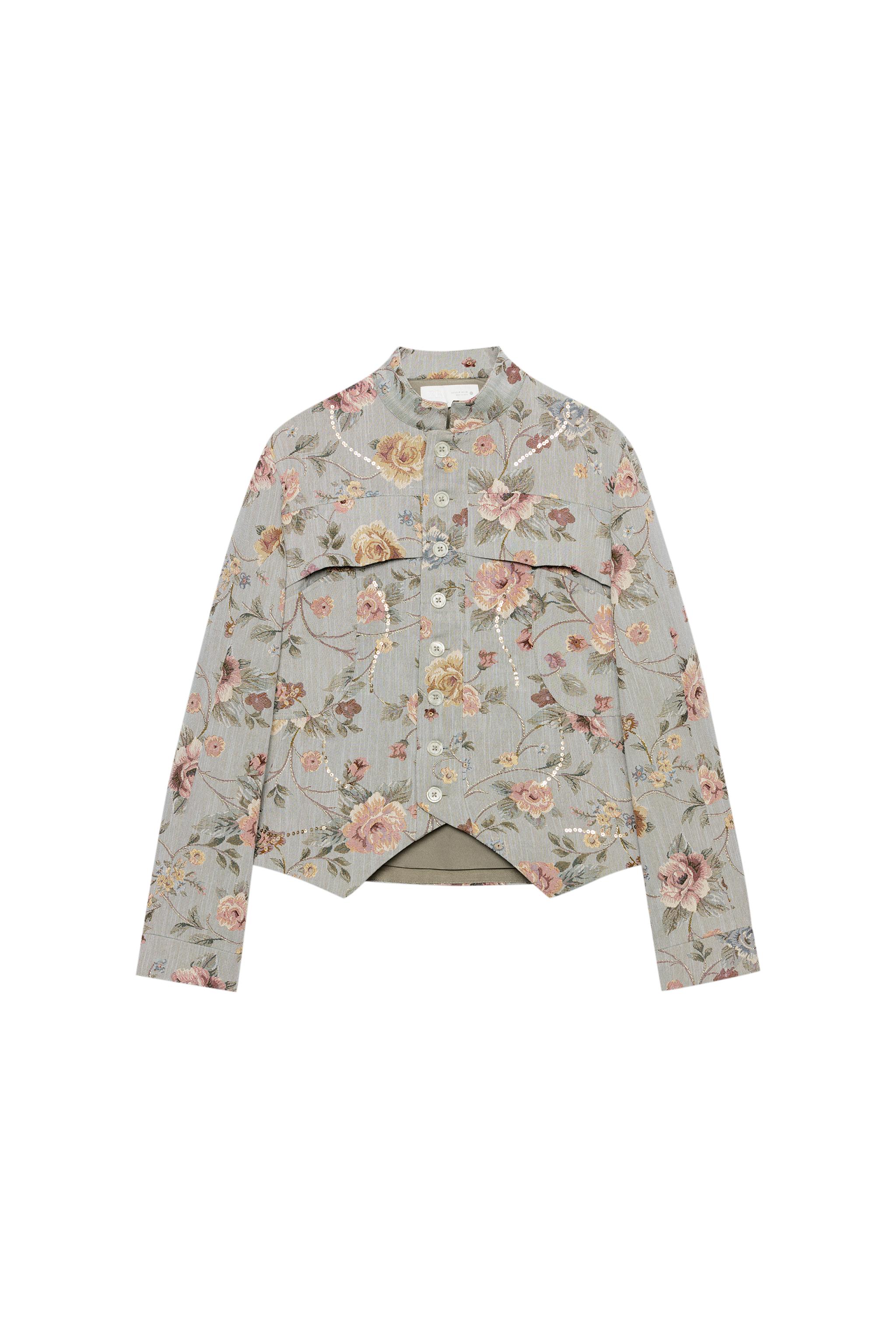 ZWコレクション ジャカードブレザー - 杢スカイブルー | ZARA Japan / 日本