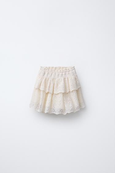 GONNA FIORI RICAMATI - Écru di Zara - Immagine 0
