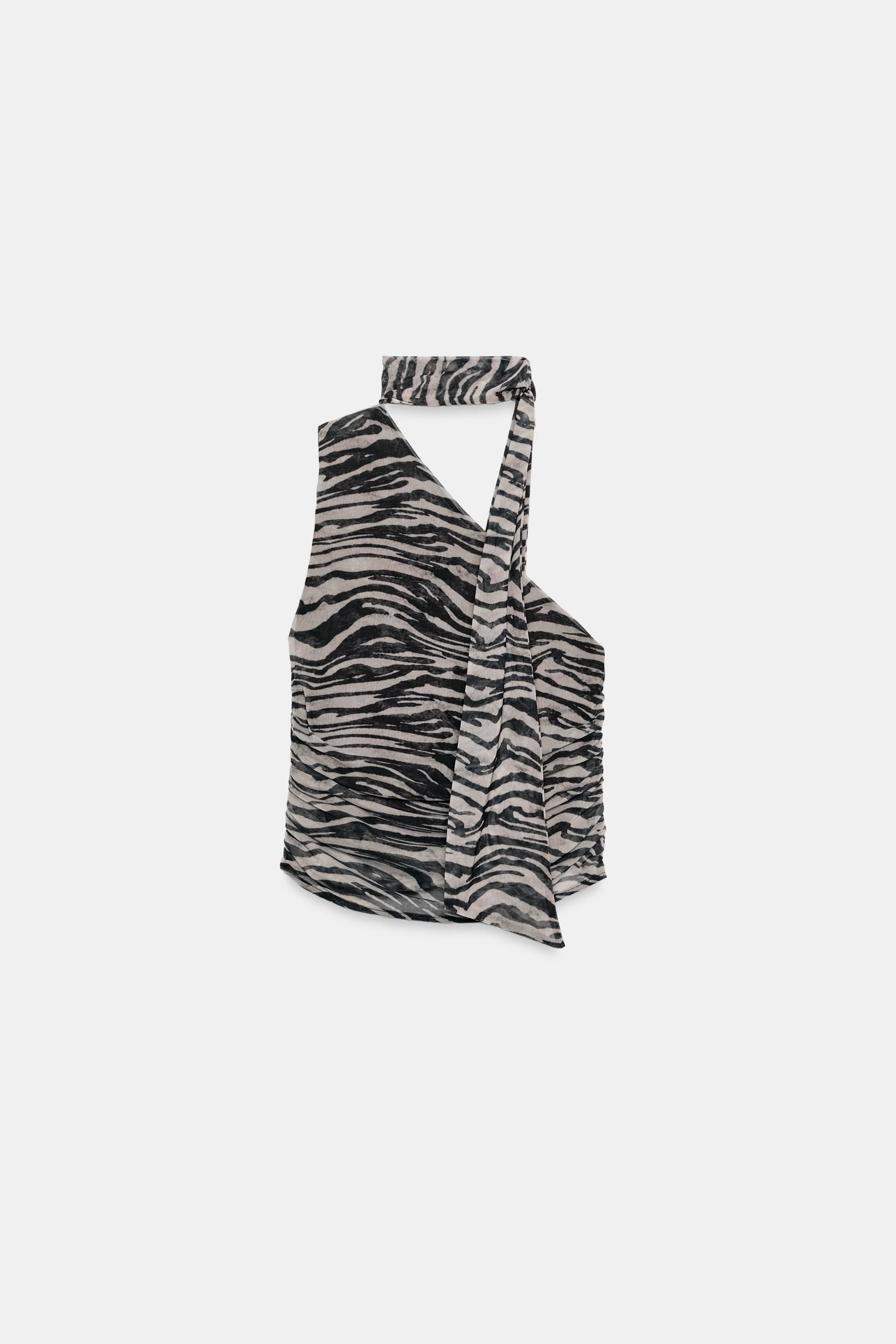 ANIMAL PRINT SCARF TOP