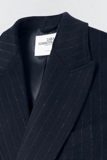 SOSHIOTSUKI X ZARA PINSTRIPE OVERSIZE FIT COAT - Navy blue by Zara - Image 5