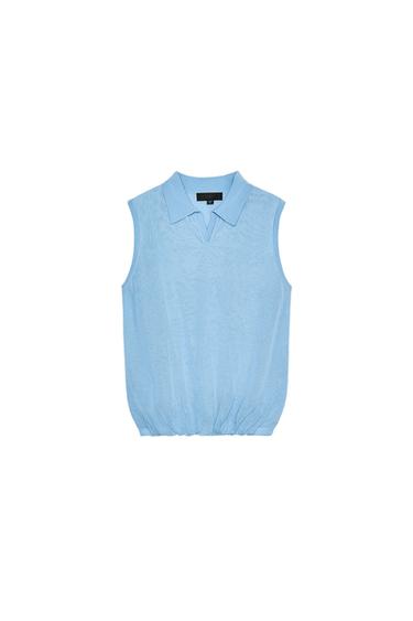 KNITTED POLO TOP