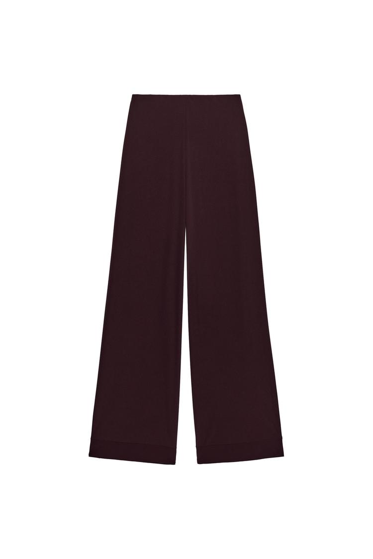 STRAIGHT-LEG CREPE TROUSERS WITH SLITS