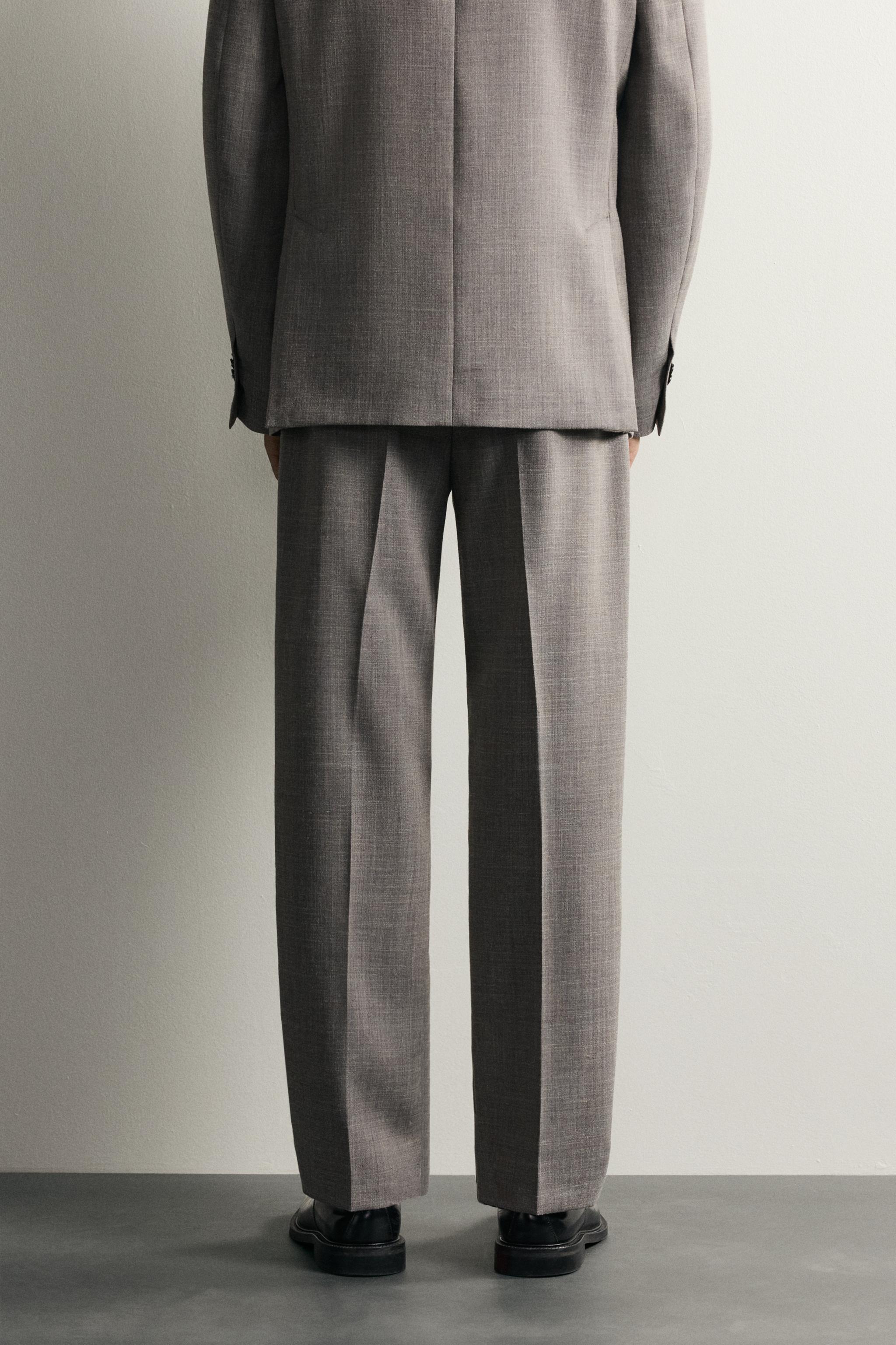 WOOL-BLEND REGULAR FIT TROUSERS