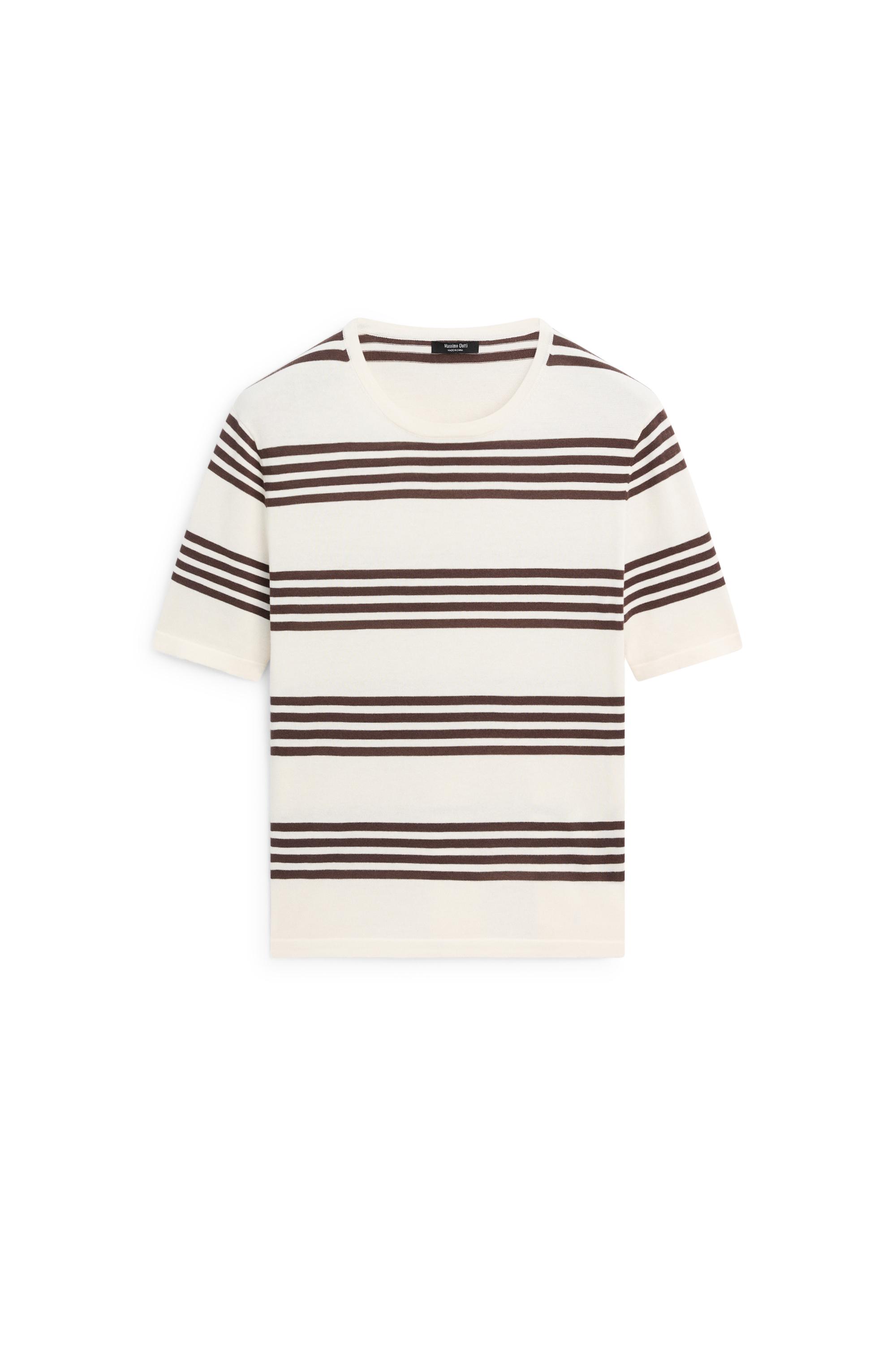 Striped short sleeve knit sweater - Brown | ZARA United States
