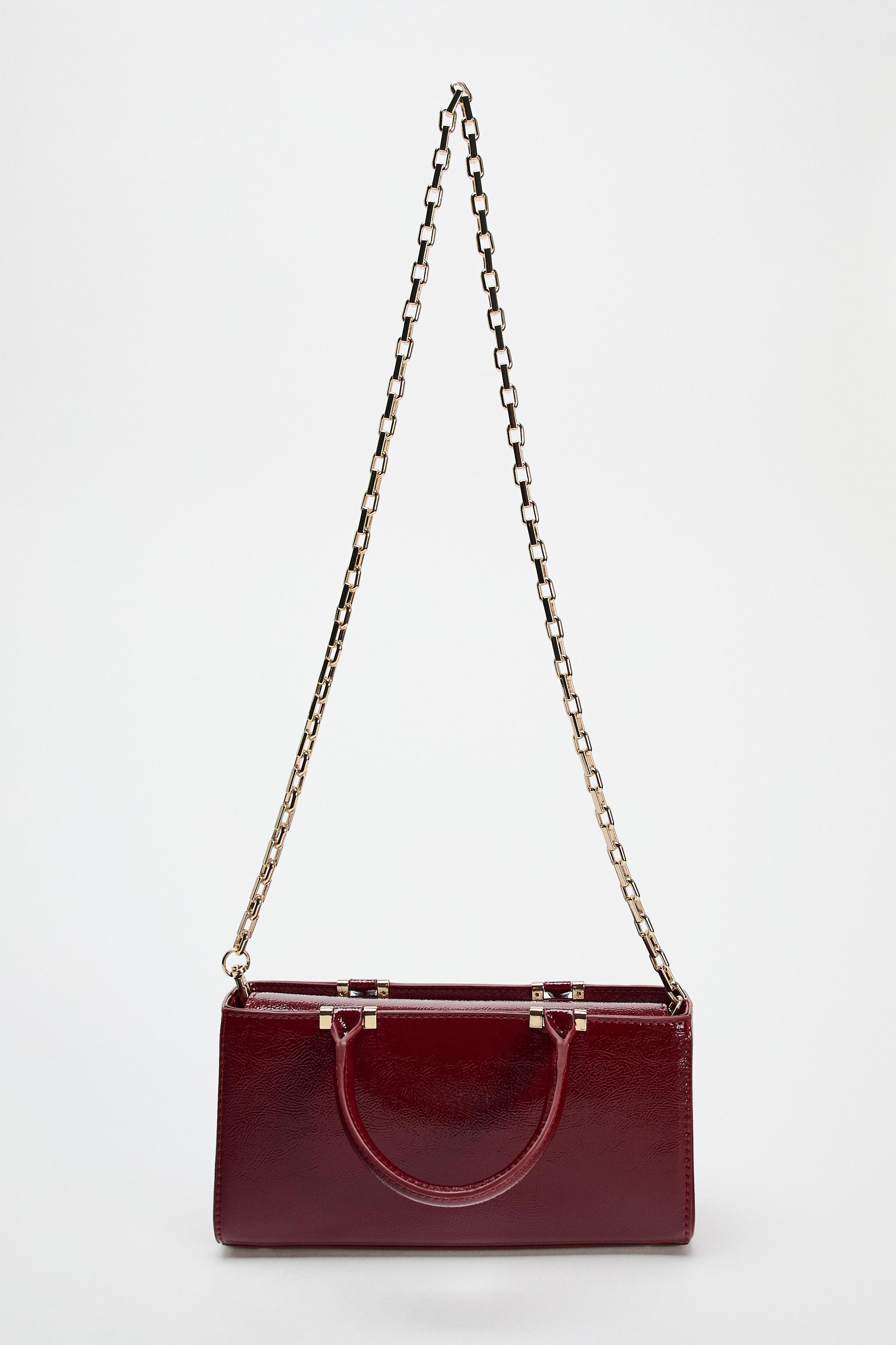 TEXTURED HANDBAG - Burgundy Red | ZARA United States TEXTURED HANDBAG - Burgundy Red | ZARA United States