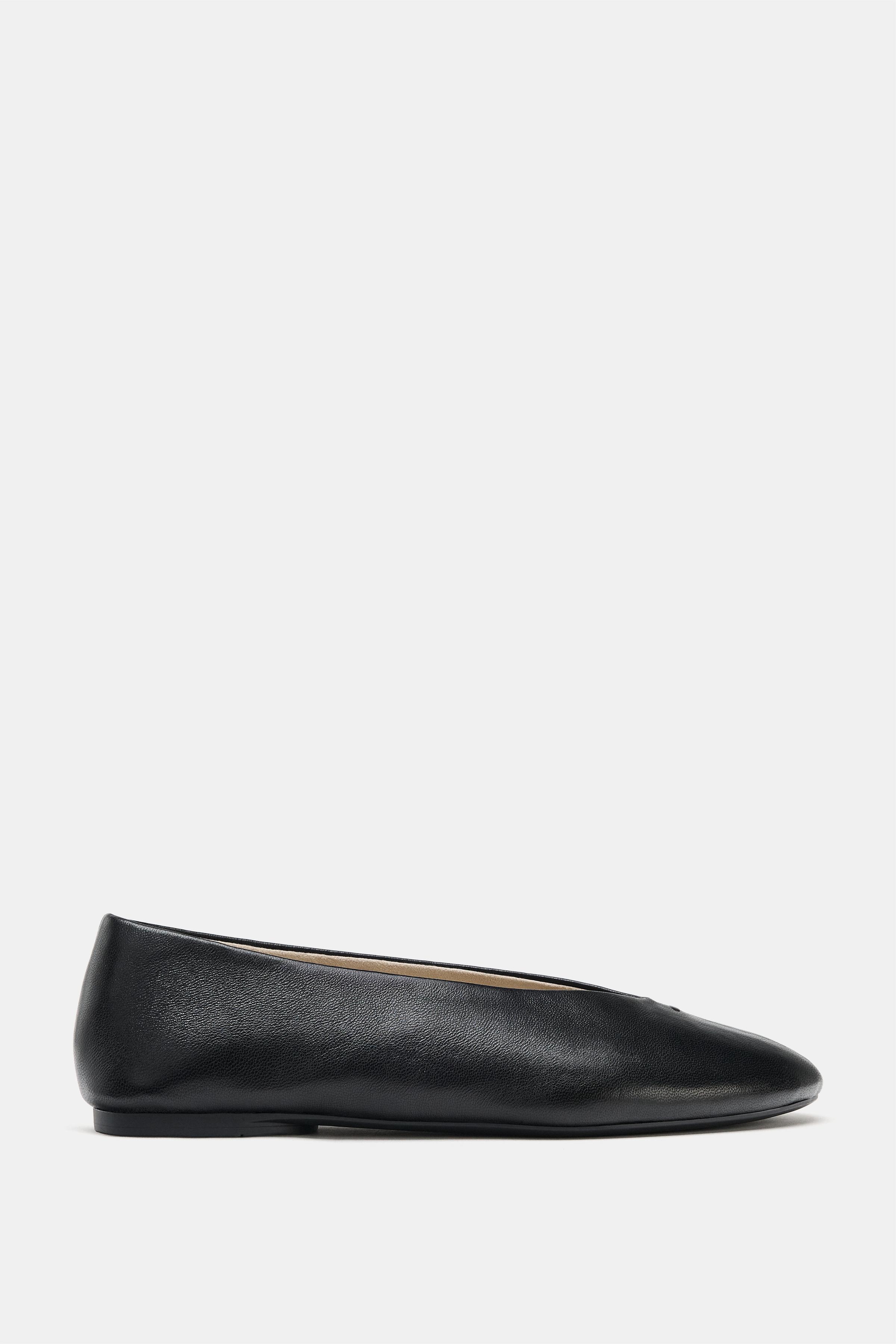 Обувь Zara FLAT LEATHER BALLET FLATS — фото 2