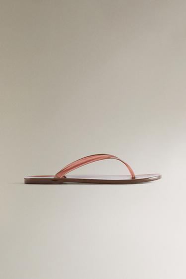 Zara FLAT JELLY SANDALS - Brown - Image 0
