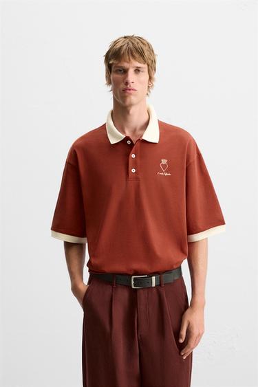 POLO COM ESTAMPA DE CORAÇÃO - Grená da Zara