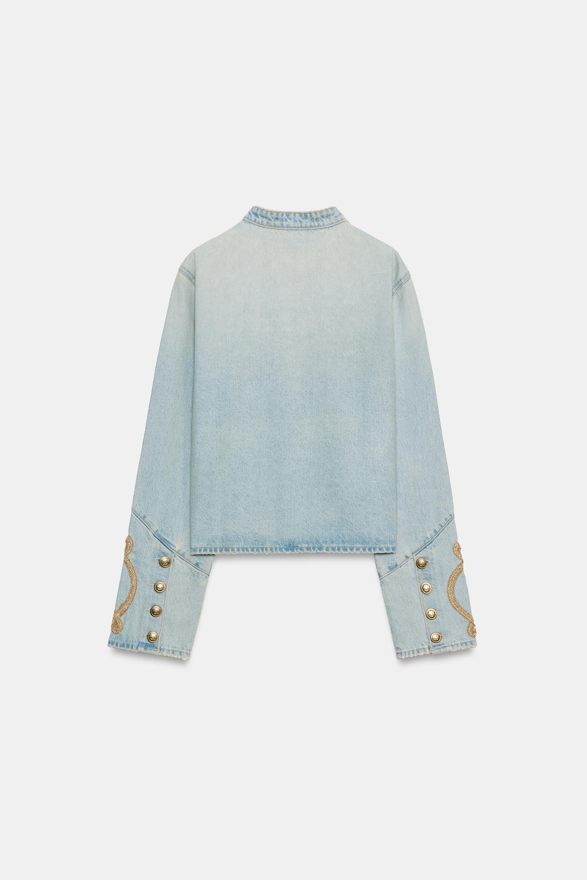 Zara TRF DÜĞMELİ DENIM CEKET görsel 8