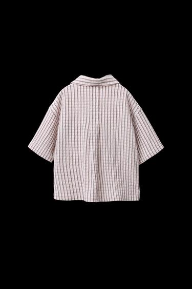 TEXTURED CHECK SHIRT - Light beige by Zara