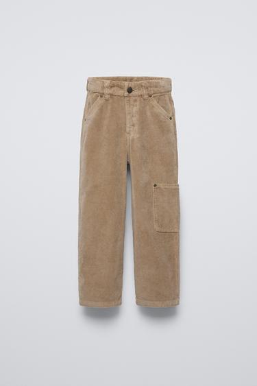 CARPENTER FIT CORDUROY TROUSERS - Dark beige by Zara - Image 0