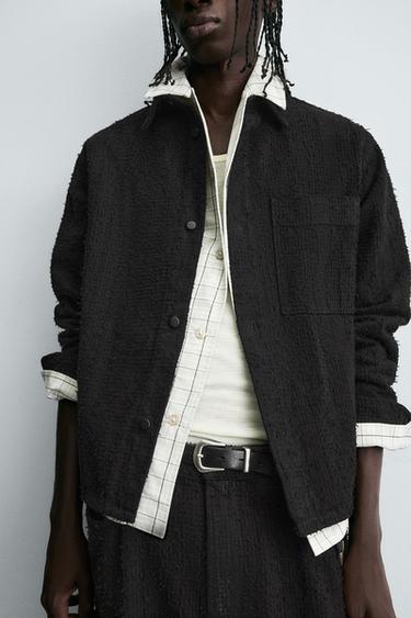 CHEMISE EN DENIM TEXTURÉE - Noir de Zara