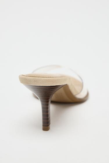 SANDALES À TALONS EN VINYLE - Beige clair de Zara - Image 4