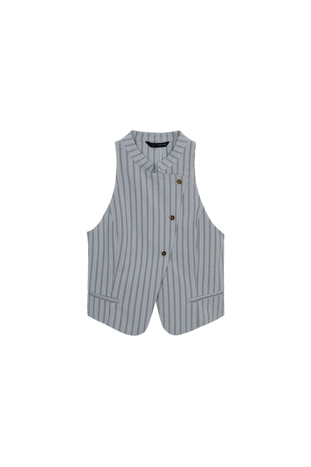 STRIPED WRAP VEST - image 3