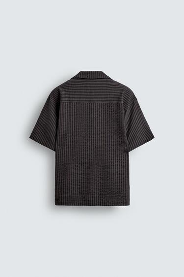 SEERSUCKER COMFORT SHIRT - Brown-Blue by Zara - Image 6