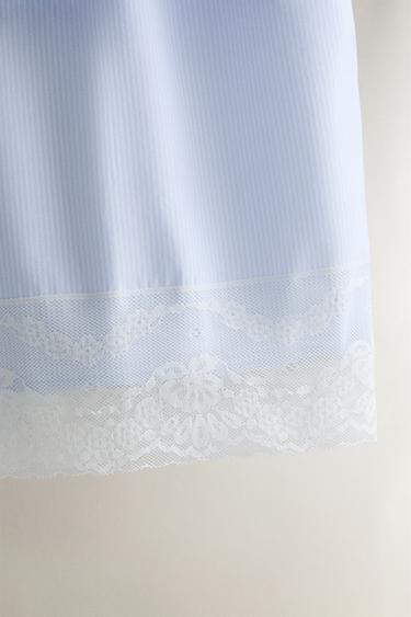 SHORT RAYURES DENTELLE - Bleu de Zara - Image 2