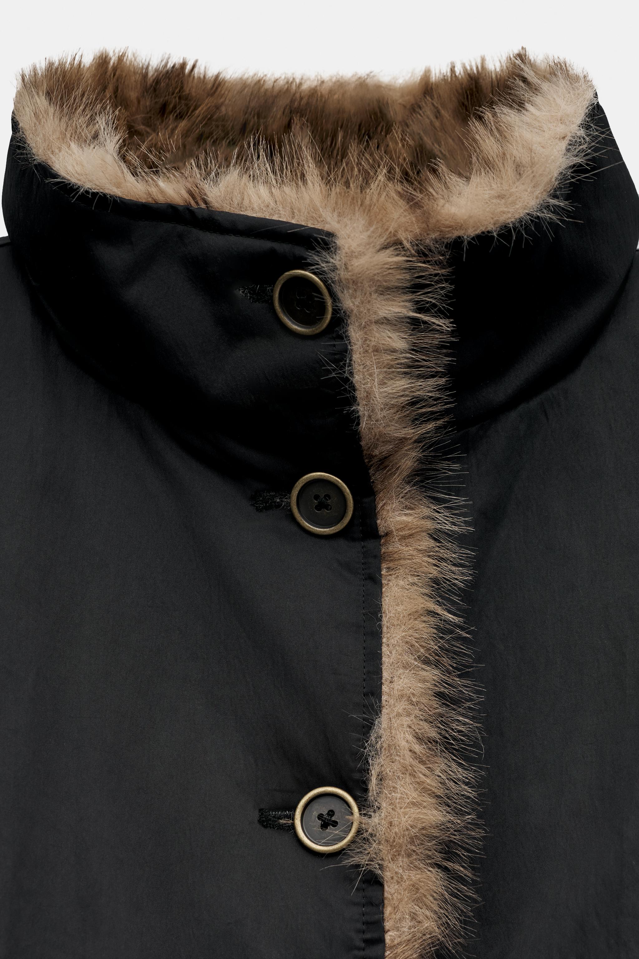 REVERSIBLE FAUX FUR JACKET