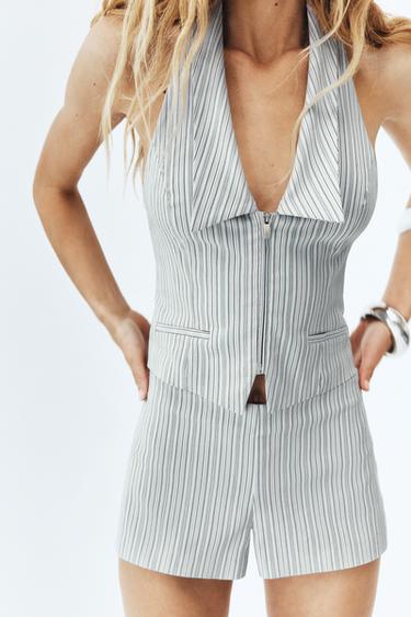 Zara MINI STRIPED SHORTS - Multicolored