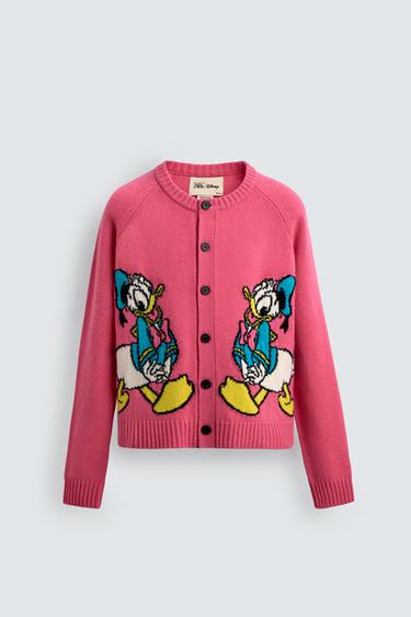 ÁO CARDIGAN LEN DONALD DUCK HARRY LAMBERT FOR ZARA X DISNEY - Màu hồng từ Zara