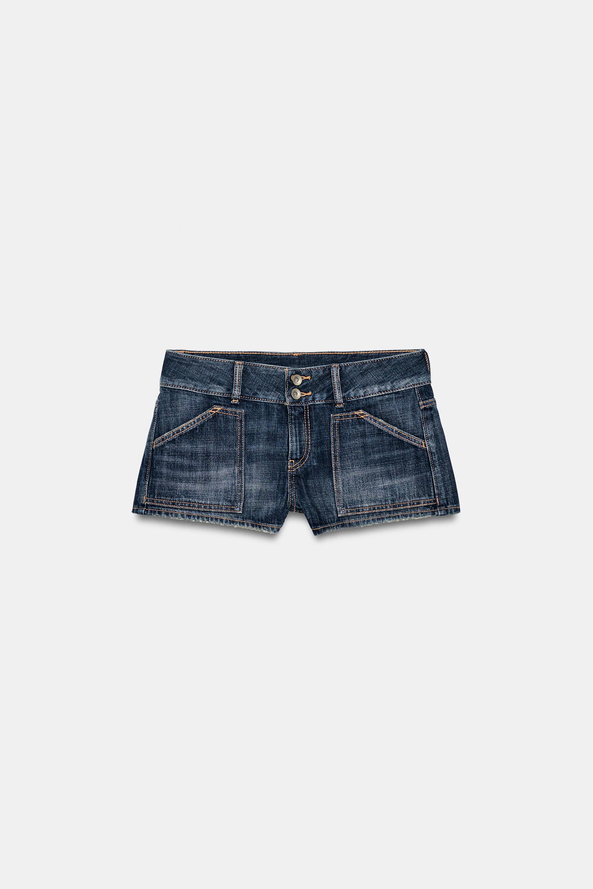 TRF DENIM MINI SHORTS WITH POCKETS