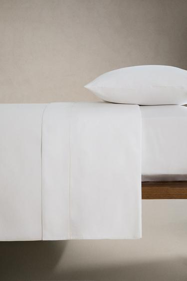 PIQUÉ FLAT SHEET WITH PIPING - White by Zara - Image 2