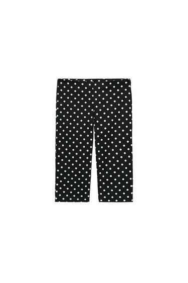 POLKA DOT CAPRI TROUSERS - Black / White by Zara