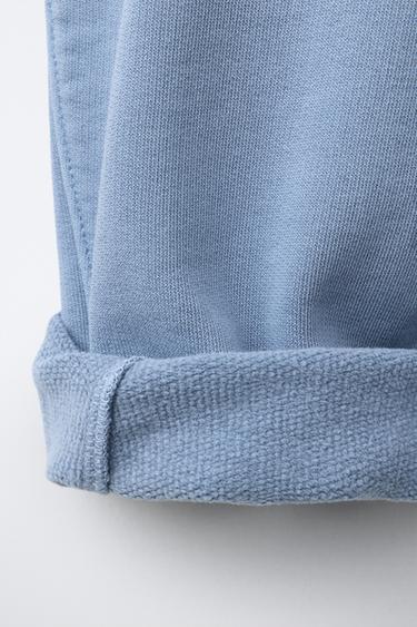 BARREL-LEG PLUSH TROUSERS - Blue by Zara - Image 3