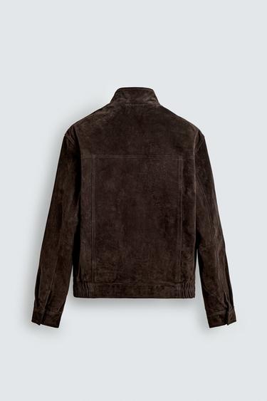 SPLIT SUEDE LEATHER JACKET - Brown by Zara - Image 8
